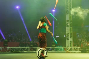 A circus juggler
